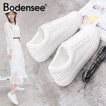 Load image into Gallery viewer, BODENSEE White Sneakers Women Canvas Shoes Women